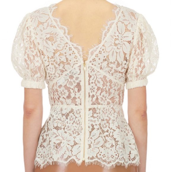 Self-Portrait Fine Corded Lace Top - Picture 2 of 5